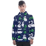 Swan-pattern-elegant-design Men s Front Pocket Pullover Windbreaker