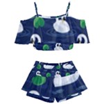 Swan-pattern-elegant-design Kids  Off Shoulder Skirt Bikini