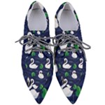 Swan-pattern-elegant-design Pointed Oxford Shoes