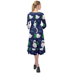 Ruffle End Midi Chiffon Dress 