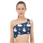 Swan-pattern-elegant-design Spliced Up Bikini Top 