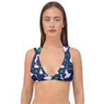 Swan-pattern-elegant-design Double Strap Halter Bikini Top