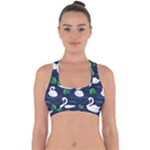 Swan-pattern-elegant-design Cross Back Hipster Bikini Top 