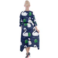 Quarter Sleeve Wrap Front Maxi Dress 