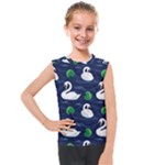 Swan-pattern-elegant-design Kids  Mesh Tank Top