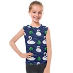 Swan-pattern-elegant-design Kids  Mesh Tank Top