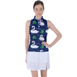 Swan-pattern-elegant-design Women s Sleeveless Polo Tee