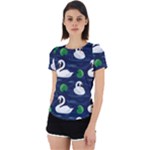 Swan-pattern-elegant-design Back Cut Out Sport Tee