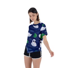 Asymmetrical Short Sleeve Sports T-Shirt 