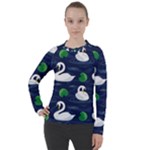 Swan-pattern-elegant-design Women s Pique Long Sleeve Tee