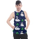 Swan-pattern-elegant-design Men s Sleeveless Hoodie