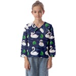 Swan-pattern-elegant-design Kids  Sailor Shirt