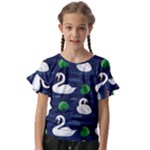 Swan-pattern-elegant-design Kids  Cut Out Flutter Sleeves