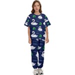 Swan-pattern-elegant-design Kids  Tee and Pants Sports Set