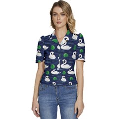 Puffed Short Sleeve Button Up Jacket 