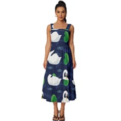 Square Neckline Tiered Midi Dress 
