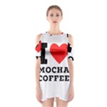 I love mocha coffee Shoulder Cutout One Piece Dress