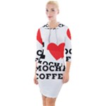 I love mocha coffee Quarter Sleeve Hood Bodycon Dress