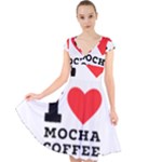 I love mocha coffee Cap Sleeve Front Wrap Midi Dress