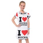 I love mocha coffee Kids  Drop Waist Dress