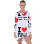 I love mocha coffee Asymmetric Cut-Out Shift Dress