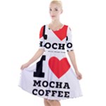 I love mocha coffee Quarter Sleeve A-Line Dress