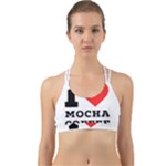 I love mocha coffee Back Web Sports Bra