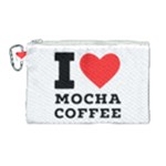 I love mocha coffee Canvas Cosmetic Bag (Large)