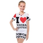 I love mocha coffee Kids  Mesh Tee and Shorts Set