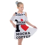 I love mocha coffee Kids  Shoulder Cutout Chiffon Dress