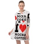 I love mocha coffee Mini Skater Shirt Dress