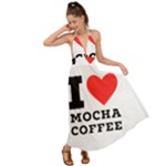 I love mocha coffee Backless Maxi Beach Dress