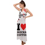 I love mocha coffee V-Neck Chiffon Maxi Dress