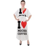 I love mocha coffee V-Neck Boho Style Maxi Dress