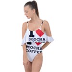 I love mocha coffee Drape Piece Swimsuit