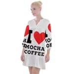 I love mocha coffee Open Neck Shift Dress