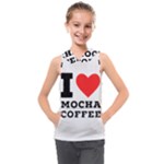 I love mocha coffee Kids  Sleeveless Hoodie