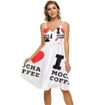 I love mocha coffee Sleeveless Tie Front Chiffon Dress