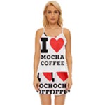 I love mocha coffee Satin Pajama Short Set