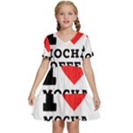 I love mocha coffee Kids  Short Sleeve Tiered Mini Dress