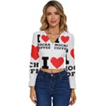 I love mocha coffee Long Sleeve V-Neck Top