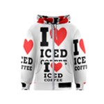 I love iced coffee Kids  Zipper Hoodie