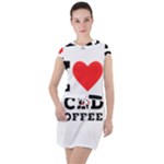 I love iced coffee Drawstring Hooded Dress