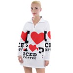 I love iced coffee Women s Long Sleeve Casual Dress