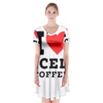 I love iced coffee Short Sleeve V-neck Flare Dress