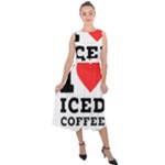 I love iced coffee Midi Tie-Back Chiffon Dress