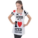 I love iced coffee Puff Sleeve Tunic Top