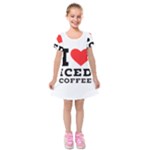 I love iced coffee Kids  Short Sleeve Velvet Dress