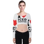 I love iced coffee Velvet Long Sleeve Crop Top