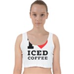 I love iced coffee Velvet Racer Back Crop Top